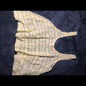 forever 21 yellow lace croptop size small